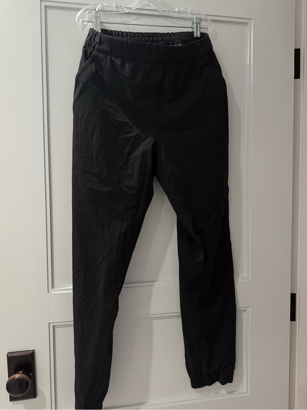 Women's Black Elastic Waist Fleece Jogger Pants